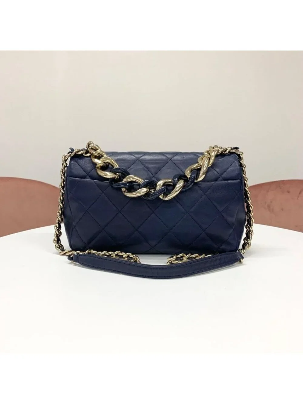 Chanel Quilted CC Logo Lambskin Chain Shoulder